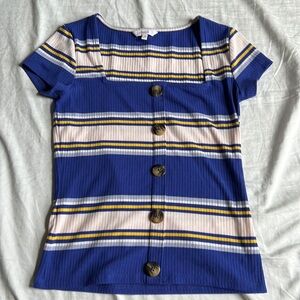 Candies brand, striped multi-color blouse💙💛